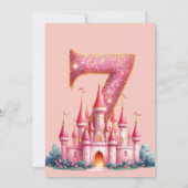 プリンセスピンクキャッスルガールセブン7誕生日 招待状 (裏面)