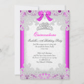 プリンセスピンクキンセアニェラホットピンクレース 招待状 (正面)
