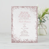 プリンセスピンクグリッターホワイトダマスクブライダルシャワー 招待状 (スタンド正面)