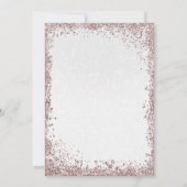 プリンセスピンクグリッターホワイトダマスクブライダルシャワー 招待状 (裏面)