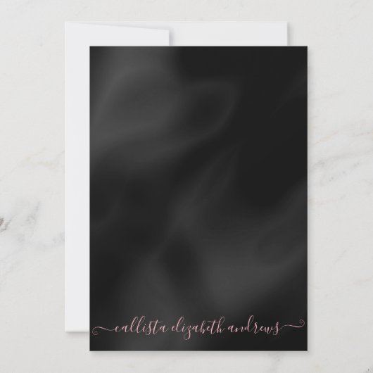 プリンセスピンクシルバーグリッター紙吹雪スウィート16 招待状 (裏面)