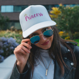 プリンセスピンクスクリプトフォントクラウン キャップ