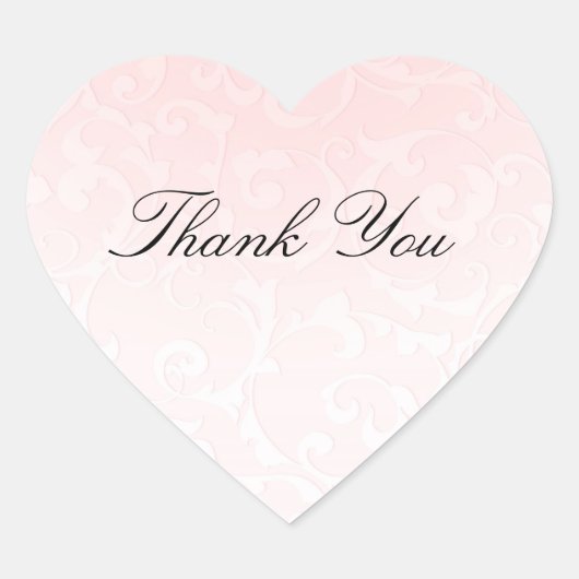 プリンセスピンクダマスクストーリーブックエレガントな結婚式 ハートシール (正面)