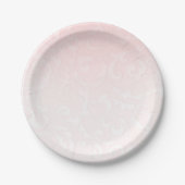 プリンセスピンクダマスクストーリーブックエレガントな結婚式 ペーパープレート (正面)