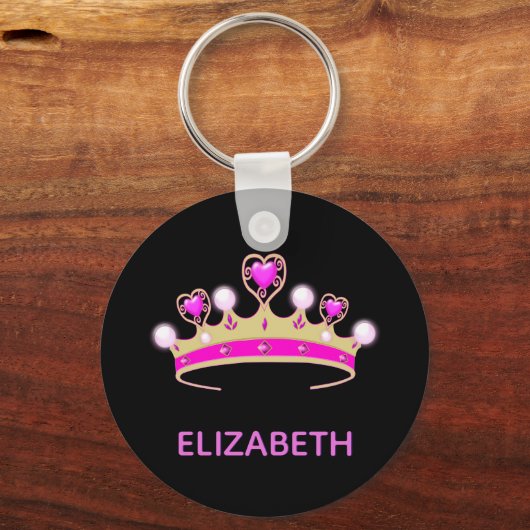 プリンセスピンクティアラ黒人名娘 キーホルダー (正面)