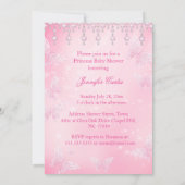 プリンセスピンクバタフライベビーシャワーエスニック 招待状 (裏面)