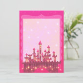 プリンセスピンクパーティの招待状キャッスルクラウン 招待状 (スタンド正面)