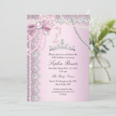 プリンセスピンクパールボウレースバースデーパーティー 招待状 (スタンド正面)