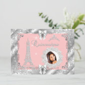 プリンセスピンクピーチキンセアニェラシルバーフォト2 招待状 (スタンド正面)