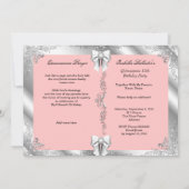 プリンセスピンクピーチキンセアニェラシルバーフォト2 招待状 (裏面)