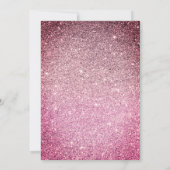 プリンセスピンクフェイクグリッターグラデーション誕生日 招待状 (裏面)