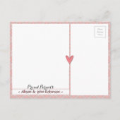 プリンセスピンクプレイド赤ちゃん女の子の誕生発表 案内ポストカード (裏面)