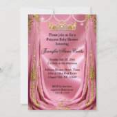 プリンセスピンクベビーシャワーベビー鹿 招待状 (裏面)