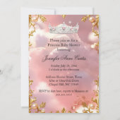 プリンセスピンクベビーシャワー馬車輌 招待状 (裏面)