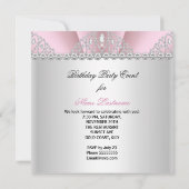 プリンセスピンクホワイトダイヤモンドティアラ誕生日パーティー2 招待状 (裏面)