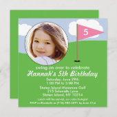 プリンセスピンクホールインワンフォトミニゴルフパーティー 招待状 (正面/裏面)