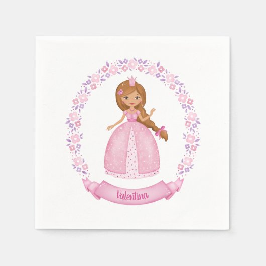 プリンセスピンク可愛パーソナライズされたい スタンダードカクテルナプキン (正面)