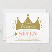 プリンセスピンク子供の誕生日パーティー 招待状 (正面)