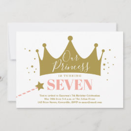 プリンセスピンク子供の誕生日パーティー 招待状