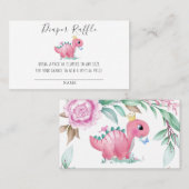 プリンセスピンク恐竜おむつラッフルベビーシャワーB 名刺 (正面/裏面)