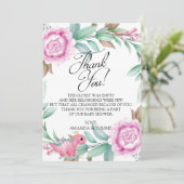 プリンセスピンク恐竜ベビーシャワーサンキューカード サンキューカード (スタンド正面)