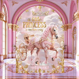 プリンセスピンク赤ちゃんシャワー車用バシネット 招待状