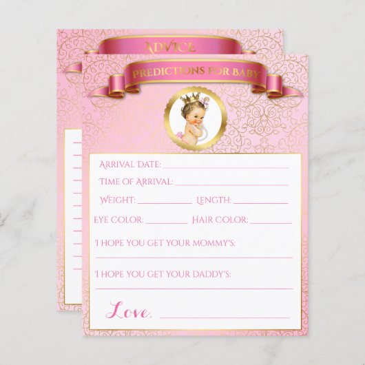 プリンセスピンク金ゴールドアドバイス予測ゲーム (正面/裏面)