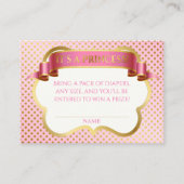 プリンセスピンク金ゴールドクラウンドットおむつラッフル エンクロージャーカード (正面)