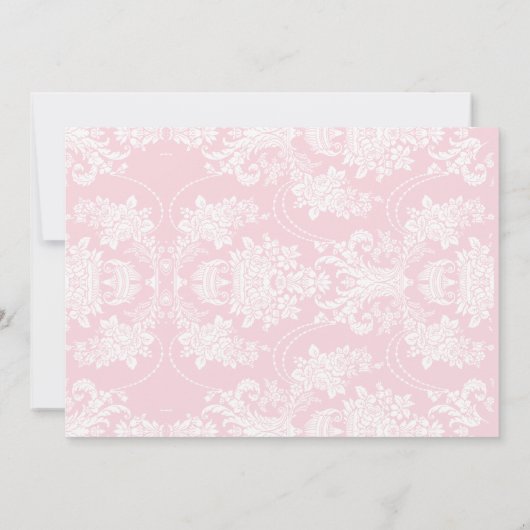 プリンセスピンク金ゴールドグリッターフローラサンキューカード サンキューカード (裏面)