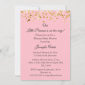 プリンセスピンク金ゴールドティアラベビーガールシャワーエスニック 招待状 (裏面)
