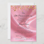 プリンセスピンク金ゴールドベビーガールシャワーエスニックティアラ 招待状 (裏面)