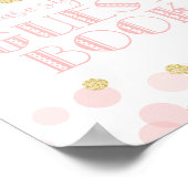 プリンセスピンク金ゴールドベビーシャワーゲストブックサイン ポスター (角)