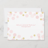 プリンセスピンク&金ゴールドグリッターサンキューカード サンキューカード (裏面)