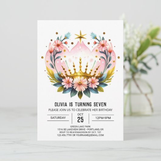 プリンセスフェアユタレ誕生日クラウン 招待状 (スタンド正面)