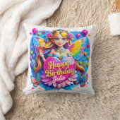 プリンセスフェアリーきらめくウィンドイラストレーション クッション (ブランケット)