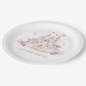 プリンセスフェアリータールキャッスル誕生日紙プレート ペーパープレート (アングル)