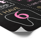 プリンセスフェアリー誕生日パーティーの黒板の看板 ポスター (角)