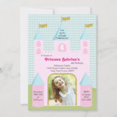 プリンセスフォトバースデーパーティーキャッスル 招待状 (正面)