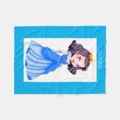 プリンセスフリースブランケット。パーソナライズされた名前 フリースブランケット (正面(横))