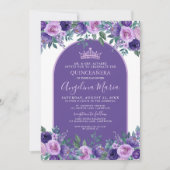 プリンセスフローラパープル誕生日キンセアニェラ 招待状 (正面)