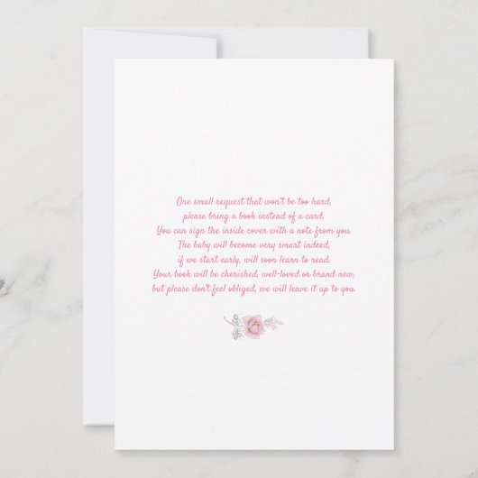 プリンセスフローラピンク金ゴールドシャワー招待 招待状 (裏面)