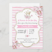 プリンセスフローラピンク金ゴールドシャワー招待 招待状 (正面/裏面)
