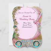プリンセスフローラ甘い16誕生日パーティーと宝石 招待状 (裏面)