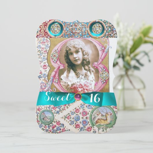 プリンセスフローラ甘い16誕生日パーティーと宝石 招待状 (スタンド正面)