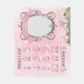 プリンセスブランケット（毎月のマイルストーン写真） フリースブランケット