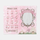 プリンセスブランケット(毎月のマイルストーン写真) フリースブランケット (正面(横))