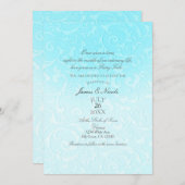 プリンセスブルーエレガントストーリーブックウイル結婚ズ 招待状 (正面/裏面)