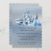 プリンセスブルーキャリッジターニング3バースデーパーティー 招待状 (正面/裏面)