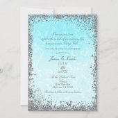 プリンセスブルーシルバエレガントーストーリ結婚ブック 招待状 (正面)