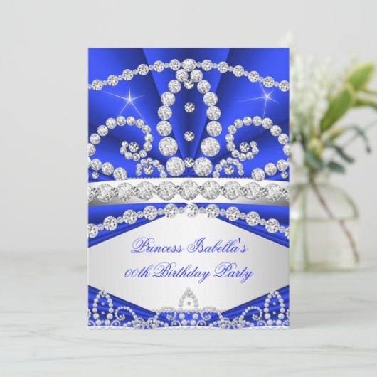 プリンセスブルーダイアモンドティアラ誕生日パーティー 招待状 (スタンド正面)